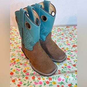 Masterson Children's Brown and Blue Cowboy Boots